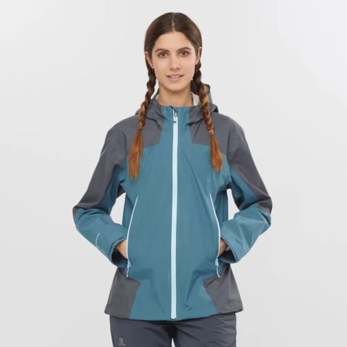 Salomon Outline GTX Hybrid Women's Shell Jackets Blue / Dark Grey | CA 61D95